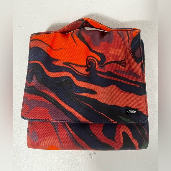 Kate Spade SATURDAY Abstract Orange multicolor Makeup/Travel Bag - Picture 1 of 5